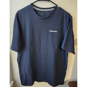 Patagonia P-6 Logo Short-Sleeve Responsibili-Tee Shirt Navy T Shirt Large